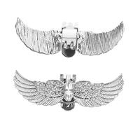 VOSAREA Shoe Clips Decorative Rhinestone Angel Wing White Removable 2 Pcs Shoe Charms Sturdy Zinc Alloy Design for Weddings and Parties