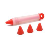 VOSAREA Silicone Cake Decorating Pen Set Sturdy Silicone Material 16pcs Multifunctional Piping Pen Red Color for Pastry and Cake DIY Cooking in Restaurant