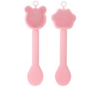 VOSAREA Silicone Facial Applicator Brush Set 2 Pcs with Cute Star and Bear Shapes Double-end Brush for Easy to Store and Washing, for Facial Skincare Routine