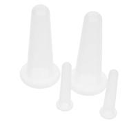 VOSAREA Silicone Facial Cupping Set White 4pcs with Strong and Easy to Clean Design Silicone Face Cupping Kit for Facial Massage and Skin Care, for Travel Use