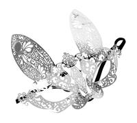 VOSAREA Silver Alloy Rabbit Half Face Design with Durability and Molded Contours, Elegant and Chic Party Accessory for New Years Eve and Prom