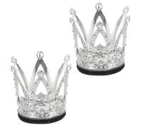 VOSAREA Silver Crown Helmet Decoration Accessories 2pcs Easy to Attach and Remove Multi-functional Metal Rhinestone Design for Outdoor Helmets and Covers for Bicycles and Motorbike