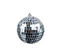 VOSAREA Silver Disco Mirror Ball Glass Ball inside Polypropylene with Even Shining and Light Reflection for Wedding and Adult Dance Party Decorations