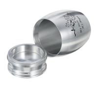 VOSAREA Silver Titanium Steel Pet Ashes Urn Container Gracefully Shaped Small Ash Bottle with Waterproof and Anti-fading Features on Bookshelves Or Decoration