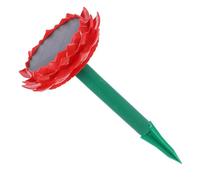 VOSAREA Solar Powered Speaker Buddha Songs Player Waterproof Portable Lotus Shaped Speaker for Temple and Home Buddha Music Enthusiast Family Red Plastic Solar Panel