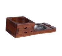 VOSAREA Solid Wood Carved Cigar Holder Box Ashtray for Portable Wooden Stand Cigar Ashtray Tray Luxury for Man Cave Gatherings