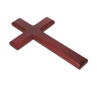 VOSAREA Solid Wood Crucifix for Prayers Hand-carved Portable Wooden Cross Prop for Christian Ceremonies and Home Decor
