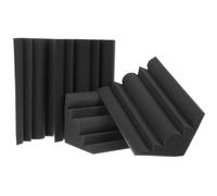 VOSAREA Sound Insulation Material Acoustic Corner Wedge 4Pcs 12X12X24Cm Black Flame-Resistant Sponge Panels for Home Theatre and Studio