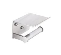 VOSAREA Space Aluminum Bathroom Paper Roll Holder with Mobile Phone Holder and Towel Rack, Silver Colour, Easy to Install Adhesive Wall Assembly for Bathroom and Hotel Use