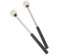 VOSAREA Stainless Steel Drumsticks with Felt Heads Designed to Beat Beautiful Drum Sounds and Relieve Hand Fatigue 2pcs Black Percussion Mallets for Drumming Accessories for Stage