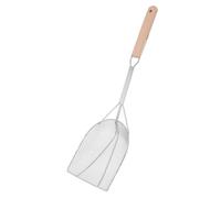 VOSAREA Stainless Steel Skimmer Spoon with Wooden Handle Nonwelded Oil Strainer for Frying Boiling and Draining Quick Food Scoop for Seafood Meat French Fries and Hot Pot Cooking