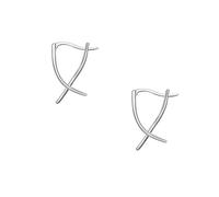 VOSAREA Sterling Silver Ladies Cross Earring Jewelry Simple Lines Crossing Design for Birthday Party Wedding Dance Creative Fashion Women Teens