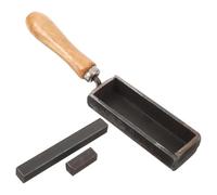 VOSAREA Strip Shape Iron Ingot Mold with Wooden Handle for Melting Casting and Refining Gold and Silver, Convenient to Carry and Store Metal Casting Mold for Precious Metals