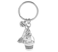VOSAREA Thank You Housekeeping Keychain with Bucket Broom Brush Charm Pendant Multifunctional Appreciation Gift for Cleaners Design for Men and Women Token for Housekeeping Week