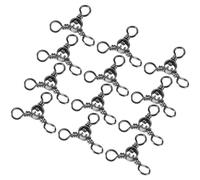 VOSAREA Three Way Fishing Swivels Connectors Black 50pcs Stainless Steel with Stable Connection and Practicability Fishing Rolling Swivel Suitable for Freshwater