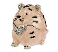 VOSAREA Tiger Trinket Box Zine Alloy Enamel Painted Craft Chinese Style Decorative Jewelry Box Unique Souvenir for Jewelry Storage and Display