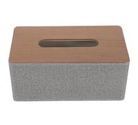 VOSAREA Tissue Box Cover and Density Board Material Stylish and Simple Design Rectangular with Pu Leather Sturdy Napkin Holder for Office and Hotel Rooms for Desktop Tissue Decor