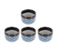 VOSAREA Traditional Japanese-Style Ceramic Sake Set Warmer, 4pcs Sake Mugs Made of Microwave Safe Ceramic 35ml Capacity, Convenient to Use for Home Dining and Entertaining