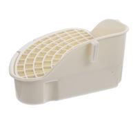 VOSAREA Triangle Pet Litter Box for Rabbit Bunny Guinea Pig and Hamster, White Plastic Corner Toilet Tray, Small Animal Potty Training and Bedding Box