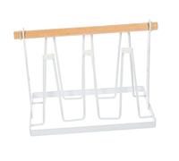 VOSAREA Unspillable Cup Handles Cup Countertop Stand Mug Display Stand Decorative Mug Rack White Iron Craft Kitchen Rack