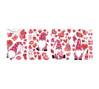 VOSAREA Valentine's Day Glass Stickers Window Clings PVC Gnome Decal, Self-Adhesive Removable, 1 Sheet, for Store Windows and Walls