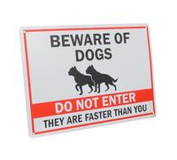 VOSAREA Vintage Do Not Enter Metal Sign for Garden Wall Decor Weatherproof UV Protected Retro Warning Plaque with Eye-catching Colors Outdoor Dog Safety Decoration