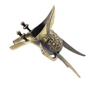 VOSAREA Vintage Iron Three-Legged Wine Cup Retro Emboss Design, Lightweight Decorative Goblet for Office and Club Photography Prop and Home Ornament