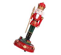 VOSAREA Vintage Lighted Rotating Nutcracker Music Box for Christmas Decor