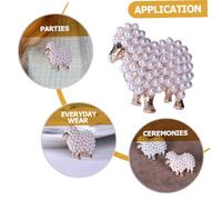 VOSAREA Vintage Pearl Sheep Brooch Pin Elegant Animal Lapel Brooch for Women Clothing Accessories Creative Sheep Breastpin Suitable for Sweaters Scarfs Hats Birthday and Valentine Day