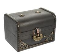 VOSAREA Vintage Wooden Jewelry Treasure Box with Metal Accents, Retro Style, Good Workmanship and No Burrs, Sufficient Capacity for Pendants and Amber, for Home and Living Room Storage