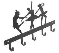 VOSAREA Wall Mounted Iron Hook for Towel and Clothes, Multi-Functional Black Coat Rack for Wall, Suitable for Kitchen and Home Use, Sturdy and Practical Storage Solution