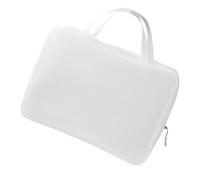 VOSAREA Waterproof Eva Mesh Toiletry Bag with Zipper Design Large Capacity Cosmetic Mesh Bag for Travel Organizer and Makeup Storage Portable White Wash