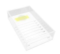 VOSAREA White Acrylic and Glass Eyelash Storage Box Easy to Open and Close for Personal Use or Professional Beauty Salons
