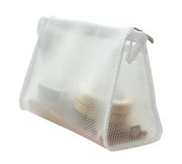 VOSAREA White Eva Mesh Pouch Bag Travel Cosmetic Organizer Makeup Bag Zipper Closure for Airport Packing