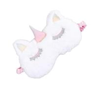 VOSAREA White Fluffy Unicorn Eye Mask Sleep Cover Highly Elastic Strap and No Pressure on Eyes Lightweight Comfortable Sleeping Mask for Naps and Travel