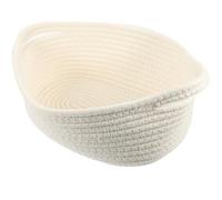 VOSAREA White for Organizing Basket with Handles Snack Rope Desktop Cotton Easy to Grip and Lift , Woven Texture Design Dressers and Home Storage