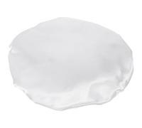 VOSAREA White Large Shower Cap for Women Elastic Waterproof Bathing Hat with Comfortable Peva Material and Satin Lining, Protect Hair from Getting Wet, for Travel and Home Use