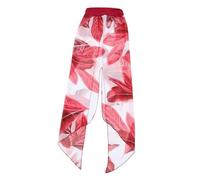 VOSAREA Wide-brimmed Cotton Headwrap Scarf with Leaf Pattern Wine Red Chemotherapy Hat Ethnic Pirate Bandana for Women Sleeping Hair Loss Headwear