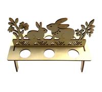 VOSAREA Wooden Easter Egg Rack Stand Holder for Easter Celebration Party and Activities, Creative Carving Unfinished Wood Craft, Ready be Decorated, Golden Colour
