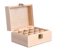 VOSAREA Wooden Essential Oil Carrying Case Protecting Bottles with 12-Grid Capacity Large Capacity Storage Box Lightweight Organizer for Essential Oil Bottles for Travel and Display