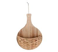 VOSAREA Woven Wall Basket Natural Straw Handwoven Hanging Planter for Rustic Bohemian Home Decor Multipurpose Flower Hanging Basket for Organizing Small Essentials Easy Maintenance