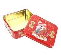 VOSAREA Year of the Rabbit Candy Box with Chinese Style Lucky Bag Design, Sturdy Square Cookie Storage Jar for Sweets, Party Candy Storage Holder, Festive Celebration Treat Container