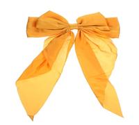 VOSAREA Yellow Hair Bow Clip for Large Satin Bowknot Hair Clip with Metal Spring Suitable for Anniversary and Valentine's Day