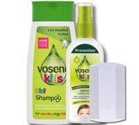 Vosene Head Lice Repellent Bundle - Kids 3-in-1 Head Lice Repellent Shampoo (250ml), Leave-In Conditioning Repellent Spray (150ml) & Nit Comb - Natural Lice Protection with Tea Tree & Citronella Oils