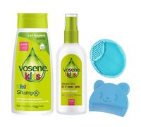 Vosene Kids 3-in-1 Lice Repellent Shampoo, Conditioning Defence Spray, Silicone Baby Brush & Comb Bundle - Nit Treatment for Kids, Head Lice Repellent Spray, Ideal for Lice Prevention & Sensitive Skin
