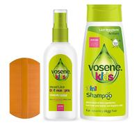 Vosene Kids Head Lice Prevention Bundle, Advanced Defence Conditioning Spray, 3-in-1 Lice Repellent Shampoo & Nit Comb, Perfect for Kids and Families, Citronella, Tea Tree & Lemon Eucalyptus