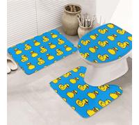 VOSERY 31.5x20in Bathroom Rugs Sets 3 Piece - Cartoon Cute Duck with Glasses_A Bathroom Rug Set - Cute Bathroom Rugs Toilet Lid Cover for Bathroom Toilet