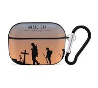 VOSERY Anzac Day Compatible with Airpods Pro Case - Cute Case Compatible with Airpods Pro 2 Case, PC Case Compatible with Airpods Pro 2nd Generation Case with Keychain