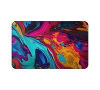 VOSERY Bathroom Rugs 30x20 Inch Soft Absorbent Non Slip Machine Washable Colorful Abstract Swirl Bath Mat Shower Rug for Bathroom