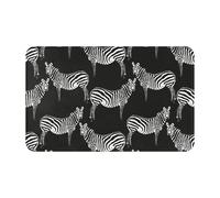 VOSERY Bathroom Rugs 30x20 - Soft Absorbent Non-Slip Bath Rugs Mat, Machine Washable Cool Black Zebra Bath Mats Shower Rug for Bathroom